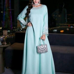 SHEIN Najma Women's Embroidered Rhinestone Decor Loose Casual Comfortable Elegant Robe